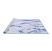 Sideview of Machine Washable Abstract Blue Contemporary Rug, wshcon258blu