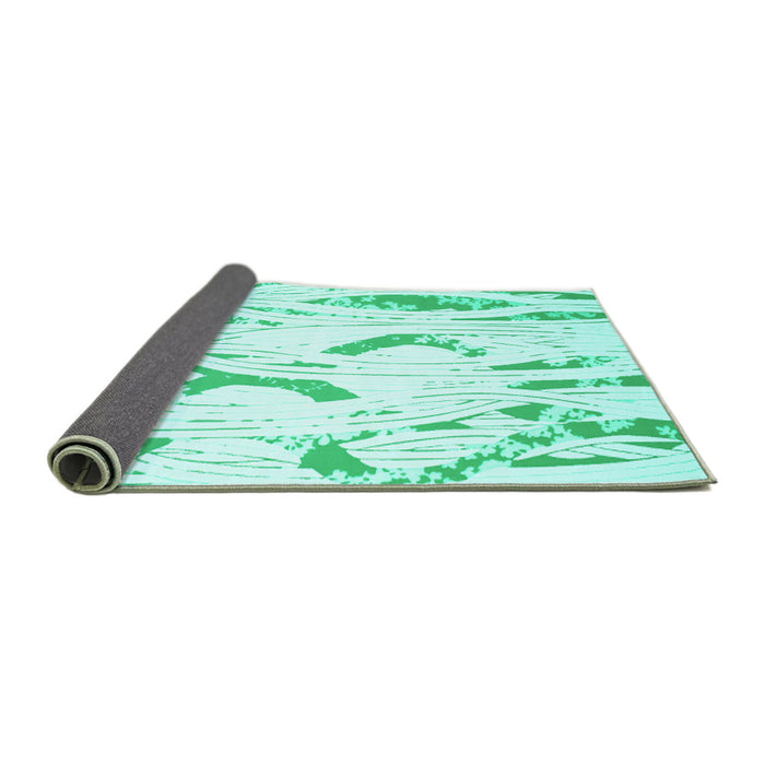 Sideview of Abstract Turquoise Contemporary Rug, con258turq