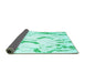 Sideview of Abstract Turquoise Contemporary Rug, con258turq