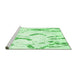 Sideview of Machine Washable Abstract Emerald Green Contemporary Area Rugs, wshcon258emgrn