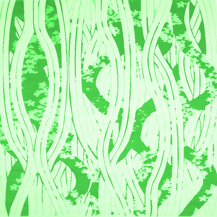 Serging Thickness of Abstract Green Contemporary Rug, con258grn