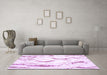 Machine Washable Abstract Purple Contemporary Area Rugs in a Living Room, wshcon258pur