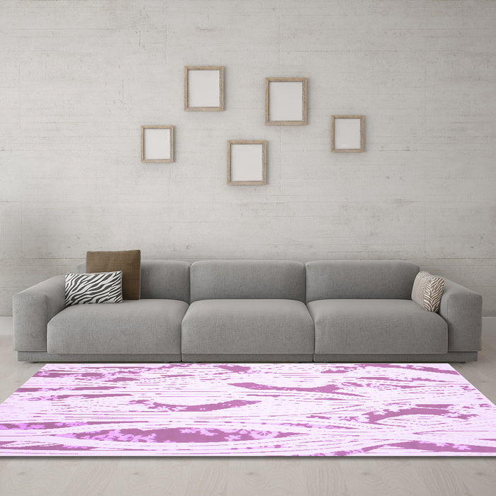 Machine Washable Abstract Purple Contemporary Area Rugs in a Living Room, wshcon258pur