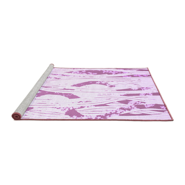 Sideview of Machine Washable Abstract Purple Contemporary Area Rugs, wshcon258pur
