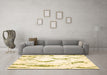 Machine Washable Abstract Brown Contemporary Rug in a Living Room,, wshcon258brn