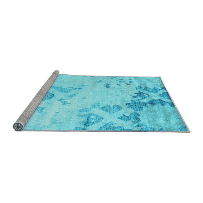 Sideview of Machine Washable Abstract Light Blue Contemporary Rug, wshcon2590lblu
