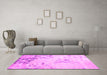 Machine Washable Abstract Pink Contemporary Rug in a Living Room, wshcon2590pnk