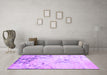 Machine Washable Abstract Purple Contemporary Area Rugs in a Living Room, wshcon2590pur