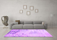 Machine Washable Abstract Purple Contemporary Rug, wshcon2590pur