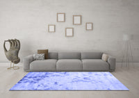 Machine Washable Abstract Blue Contemporary Rug, wshcon2590blu