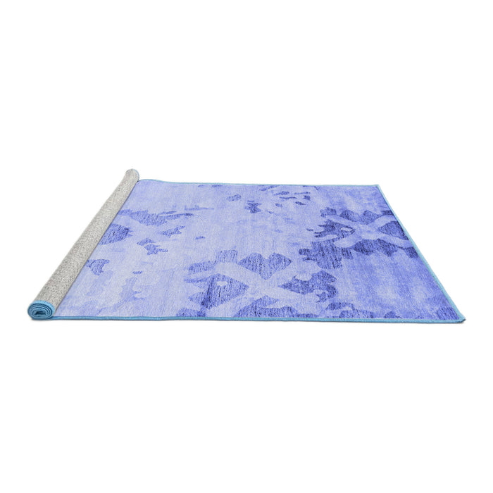 Sideview of Machine Washable Abstract Blue Contemporary Rug, wshcon2590blu
