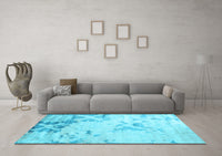 Machine Washable Abstract Light Blue Contemporary Rug, wshcon2590lblu