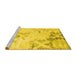 Sideview of Machine Washable Abstract Yellow Contemporary Rug, wshcon2590yw