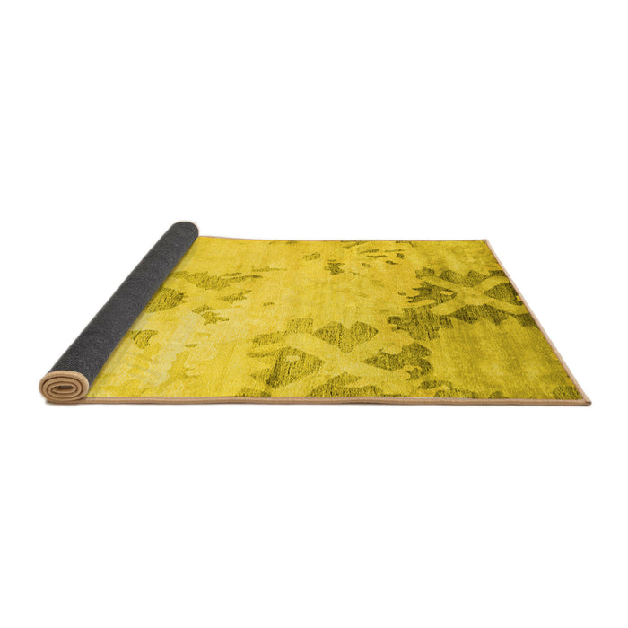 Sideview of Abstract Yellow Contemporary Rug, con2590yw