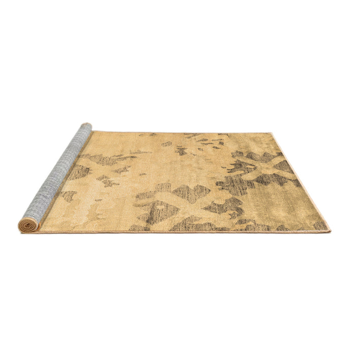 Sideview of Machine Washable Abstract Brown Contemporary Rug, wshcon2590brn