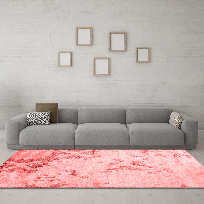 Contemporary Red Washable Rugs