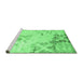 Sideview of Machine Washable Abstract Emerald Green Contemporary Area Rugs, wshcon2590emgrn