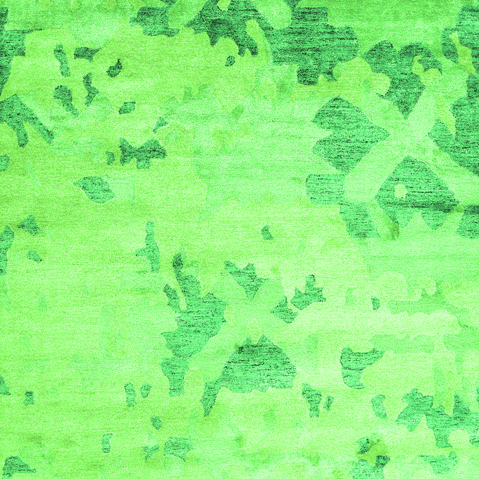 Serging Thickness of Machine Washable Abstract Green Contemporary Area Rugs, wshcon2590grn
