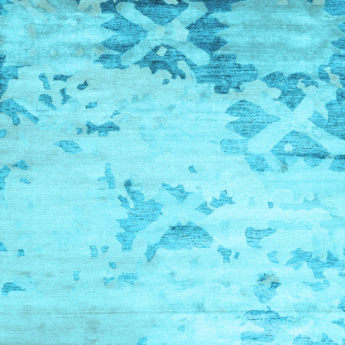 Square Machine Washable Abstract Light Blue Contemporary Rug, wshcon2590lblu