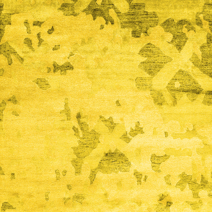 Machine Washable Abstract Yellow Contemporary Rug, wshcon2590yw