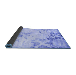 Sideview of Abstract Blue Contemporary Rug, con2590blu