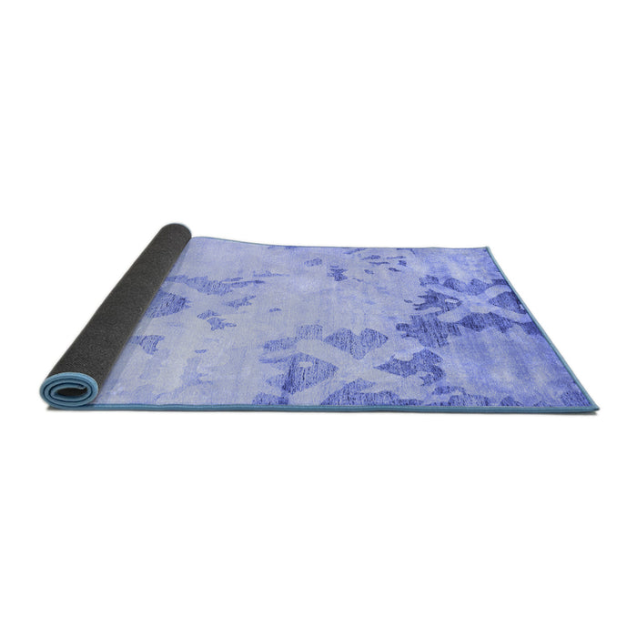 Sideview of Abstract Blue Contemporary Rug, con2590blu