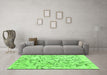 Machine Washable Solid Green Modern Area Rugs in a Living Room,, wshcon2591grn