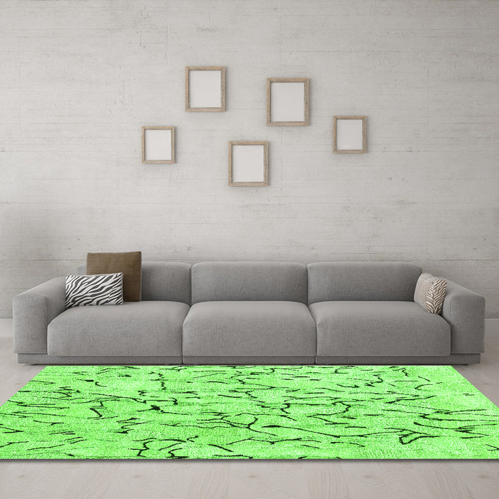 Machine Washable Solid Green Modern Area Rugs in a Living Room,, wshcon2591grn