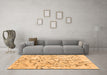 Machine Washable Solid Orange Modern Area Rugs in a Living Room, wshcon2591org