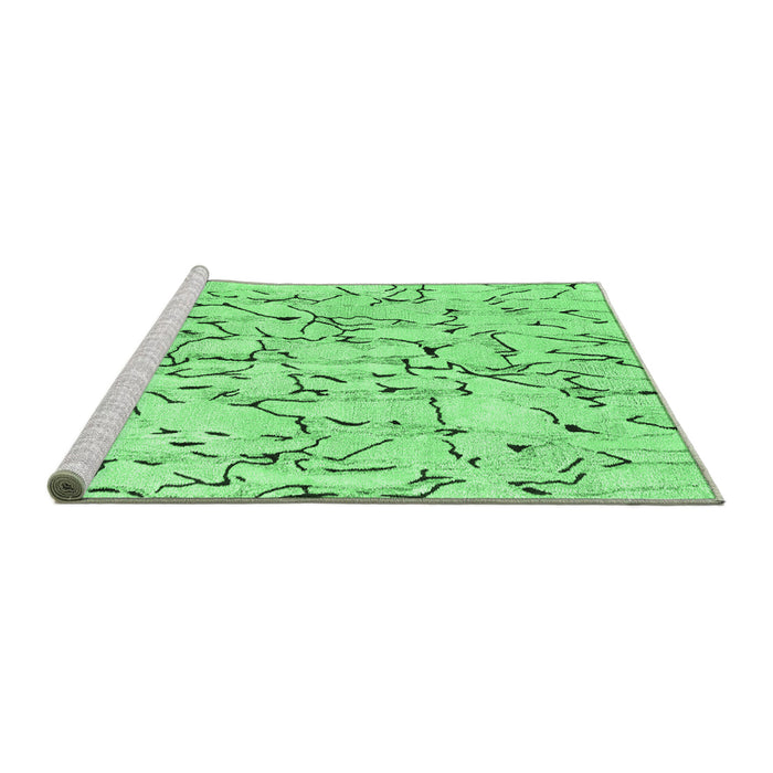 Sideview of Machine Washable Solid Emerald Green Modern Area Rugs, wshcon2591emgrn