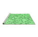 Sideview of Machine Washable Solid Emerald Green Modern Area Rugs, wshcon2591emgrn