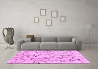 Machine Washable Solid Pink Modern Rug, wshcon2591pnk