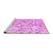 Sideview of Machine Washable Solid Pink Modern Rug, wshcon2591pnk