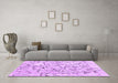 Machine Washable Solid Purple Modern Area Rugs in a Living Room, wshcon2591pur