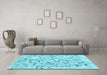 Machine Washable Solid Light Blue Modern Rug in a Living Room, wshcon2591lblu