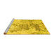 Sideview of Machine Washable Solid Yellow Modern Rug, wshcon2592yw