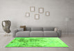Machine Washable Solid Green Modern Area Rugs in a Living Room,, wshcon2592grn