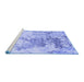 Sideview of Machine Washable Solid Blue Modern Rug, wshcon2592blu