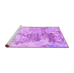 Sideview of Machine Washable Solid Purple Modern Area Rugs, wshcon2592pur