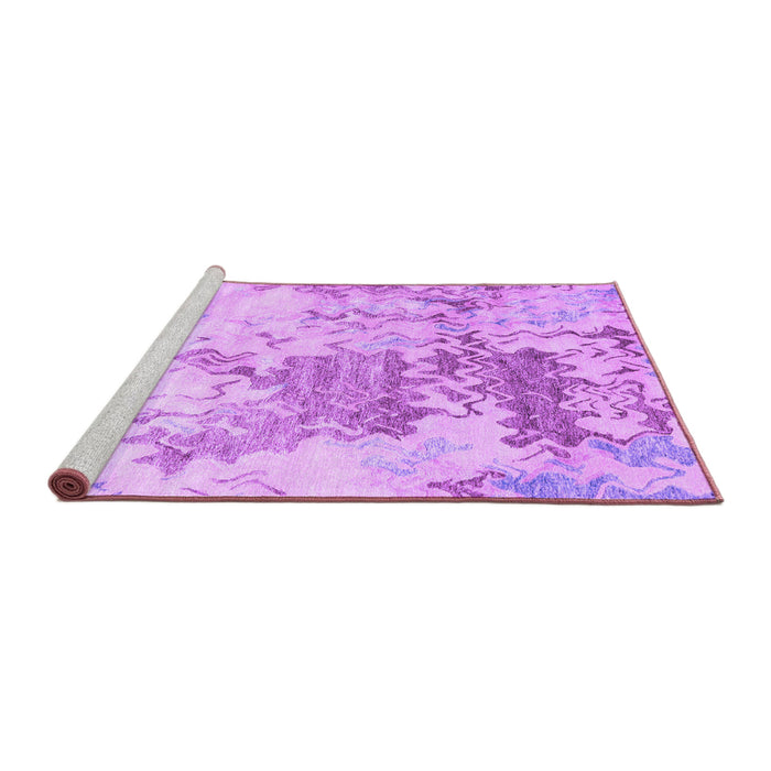 Sideview of Machine Washable Solid Purple Modern Area Rugs, wshcon2592pur