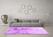 Machine Washable Solid Purple Modern Area Rugs in a Living Room, wshcon2592pur