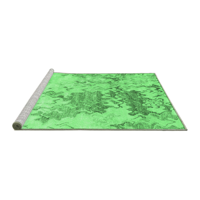 Sideview of Machine Washable Solid Emerald Green Modern Area Rugs, wshcon2592emgrn