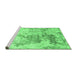 Sideview of Machine Washable Solid Emerald Green Modern Area Rugs, wshcon2592emgrn