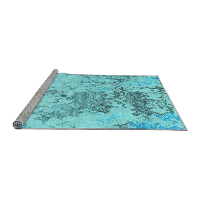 Sideview of Machine Washable Solid Light Blue Modern Rug, wshcon2592lblu