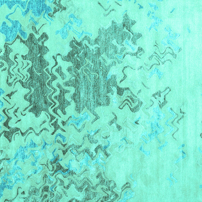 Square Machine Washable Solid Turquoise Modern Area Rugs, wshcon2592turq