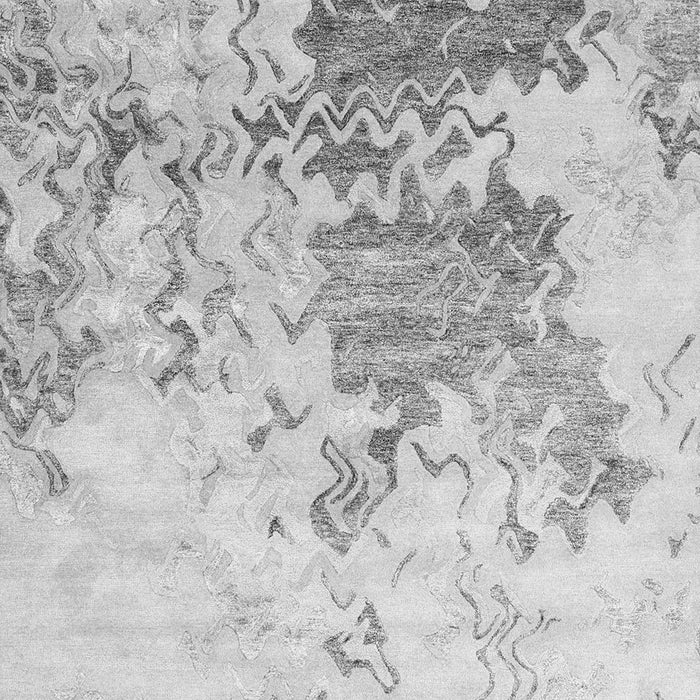 Serging Thickness of Machine Washable Solid Gray Modern Rug, wshcon2592gry