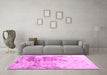 Machine Washable Solid Pink Modern Rug in a Living Room, wshcon2592pnk