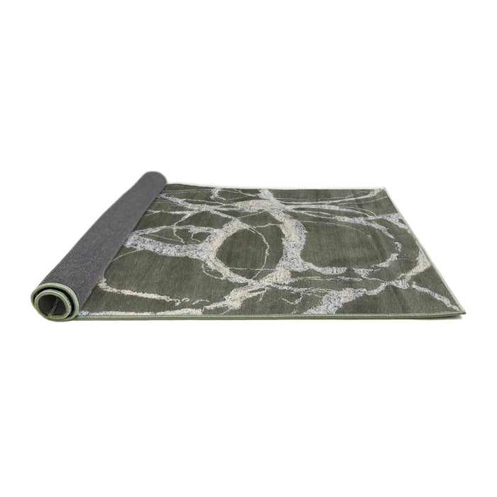 Thickness of Contemporary Dark Olive Green Modern Rug, con2593