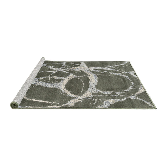 Serging Thickness of Machine Washable Contemporary Dark Olive Green Rug, wshcon2593