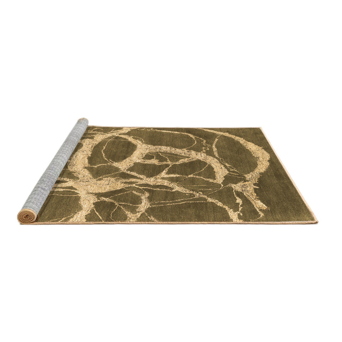 Sideview of Machine Washable Abstract Brown Contemporary Rug, wshcon2593brn